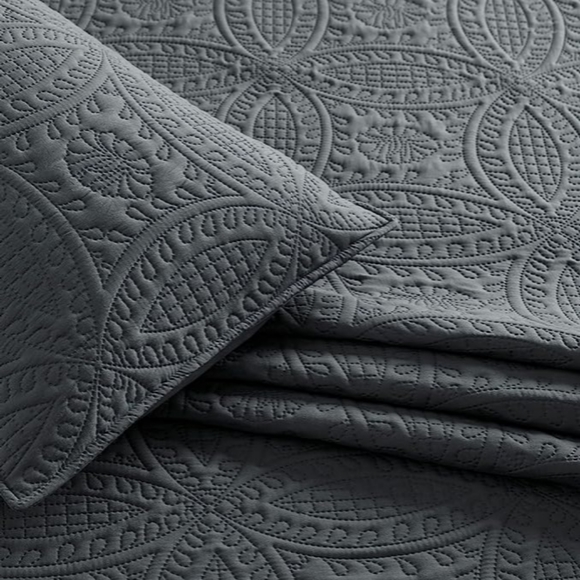 Safonory Quilted Bedspreads Gray Twin Size(68"x90") - Summer Soft Lightweight - Picture 3 of 3